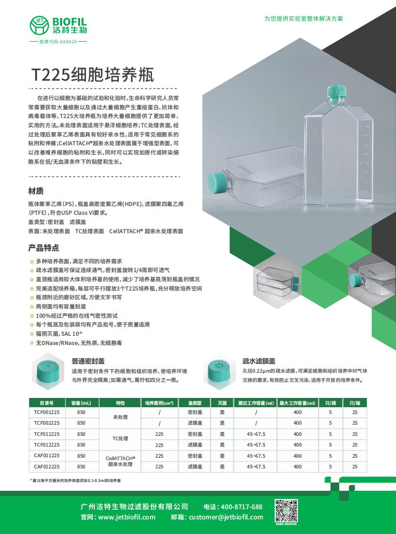 T225細(xì)胞培養(yǎng)瓶